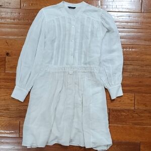 Massimo Dutti Linen Blend Peasant Dress 6637